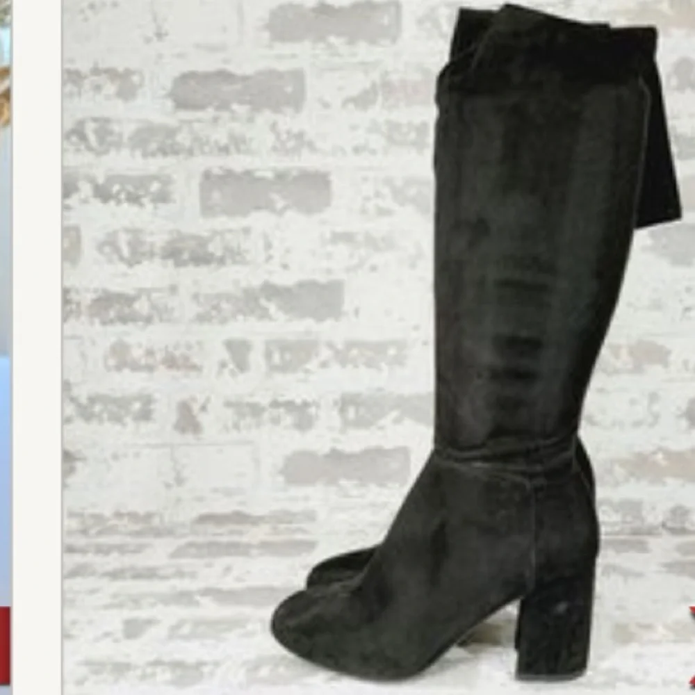 A new day black knee high boots block heels new